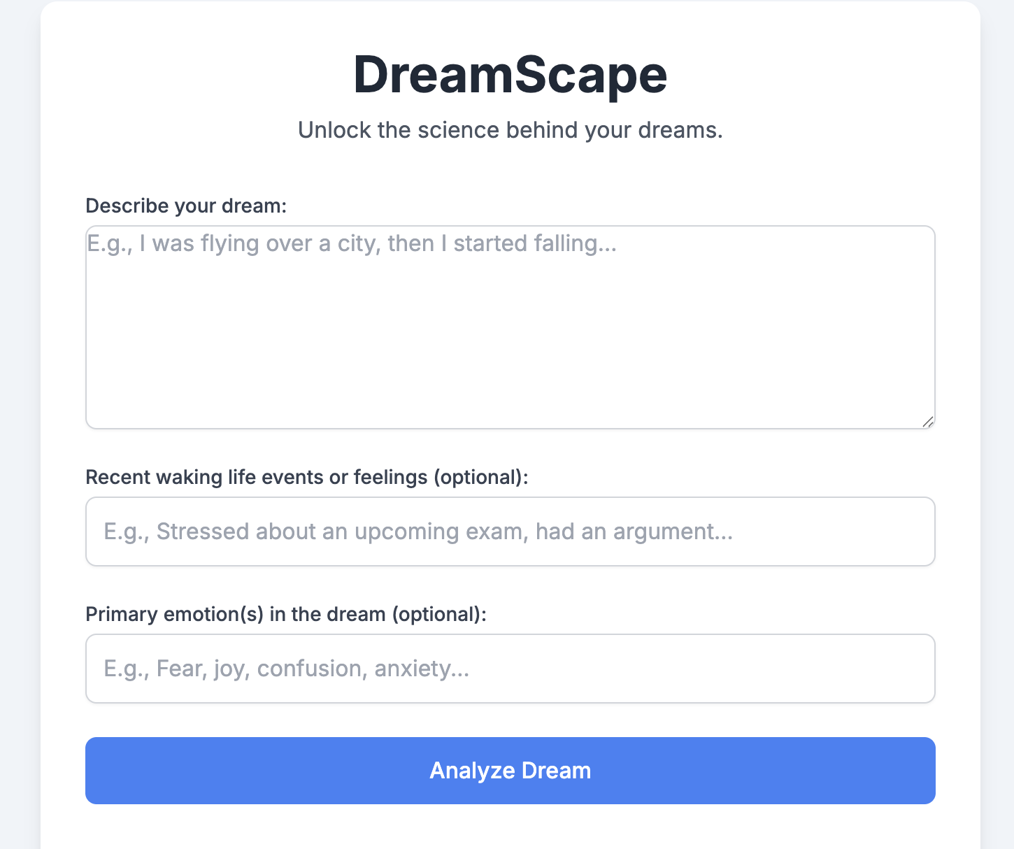 DreamScape App UI
